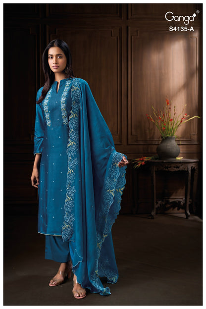 Jyrelia 4135 Ganga Pure Bemberg Plazzo Style Suits Wholesaler Ahmedabad