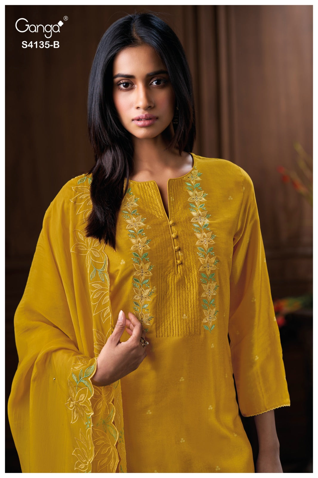 Jyrelia 4135 Ganga Pure Bemberg Plazzo Style Suits Wholesaler Ahmedabad