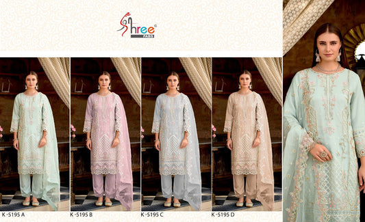 K-5295A To 5925D Shree Fabs Organza Pakistani Salwar Suits Exporter Ahmedabad
