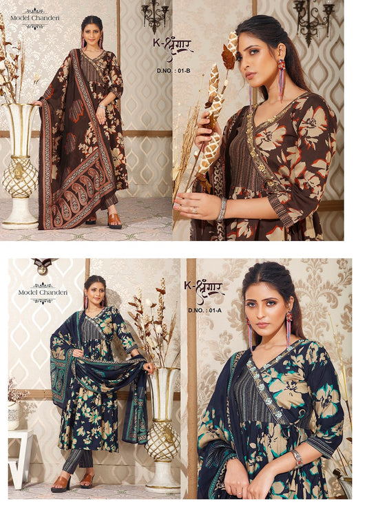 K-Shingar Kalpveli Modal Chanderi Readymade Pant Style Suits Exporter Gujarat