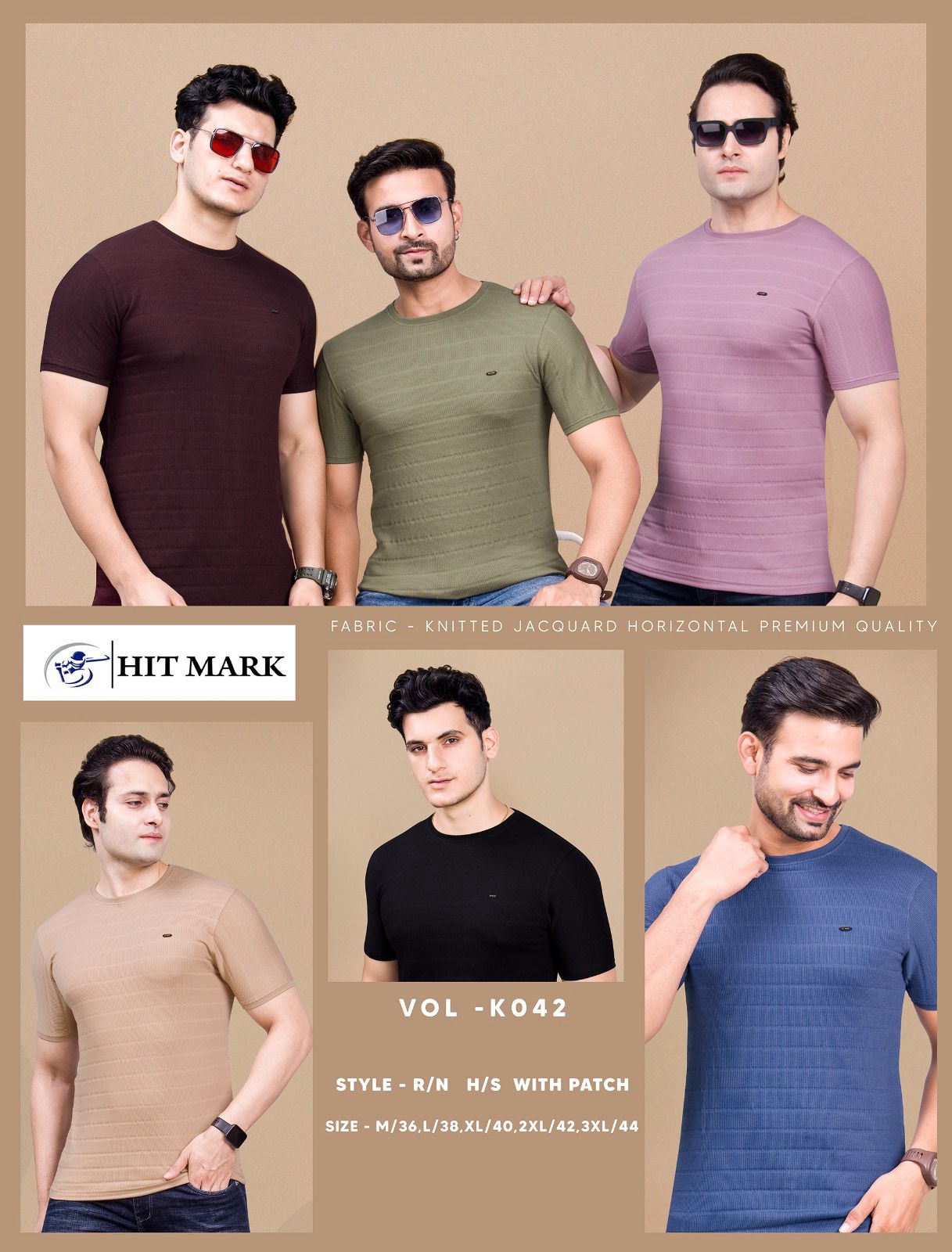 K042 Hit Mark Knit Mens Tshirts Wholesaler Gujarat