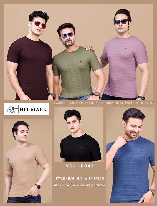 K042 Hit Mark Knit Mens Tshirts Wholesaler Gujarat