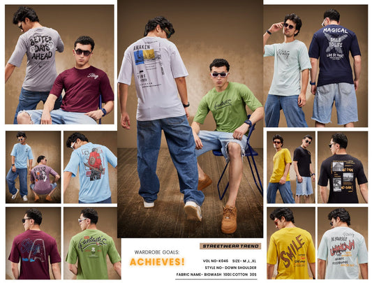 K046 Hit Mark Cotton Biowashed Mens Tshirts Wholesale Price