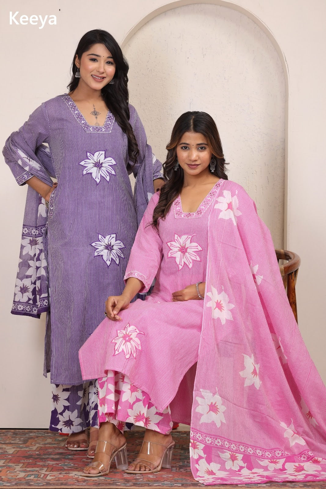 K3541 Floral Print Keeya Readymade Cotton Pant Suits Wholesale