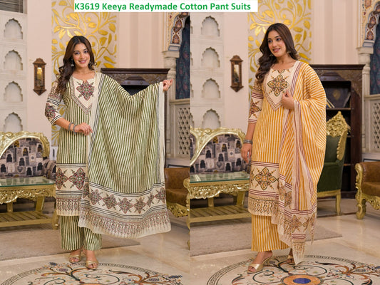 K3619 Keeya Readymade Cotton Pant Suits Wholesaler Ahmedabad