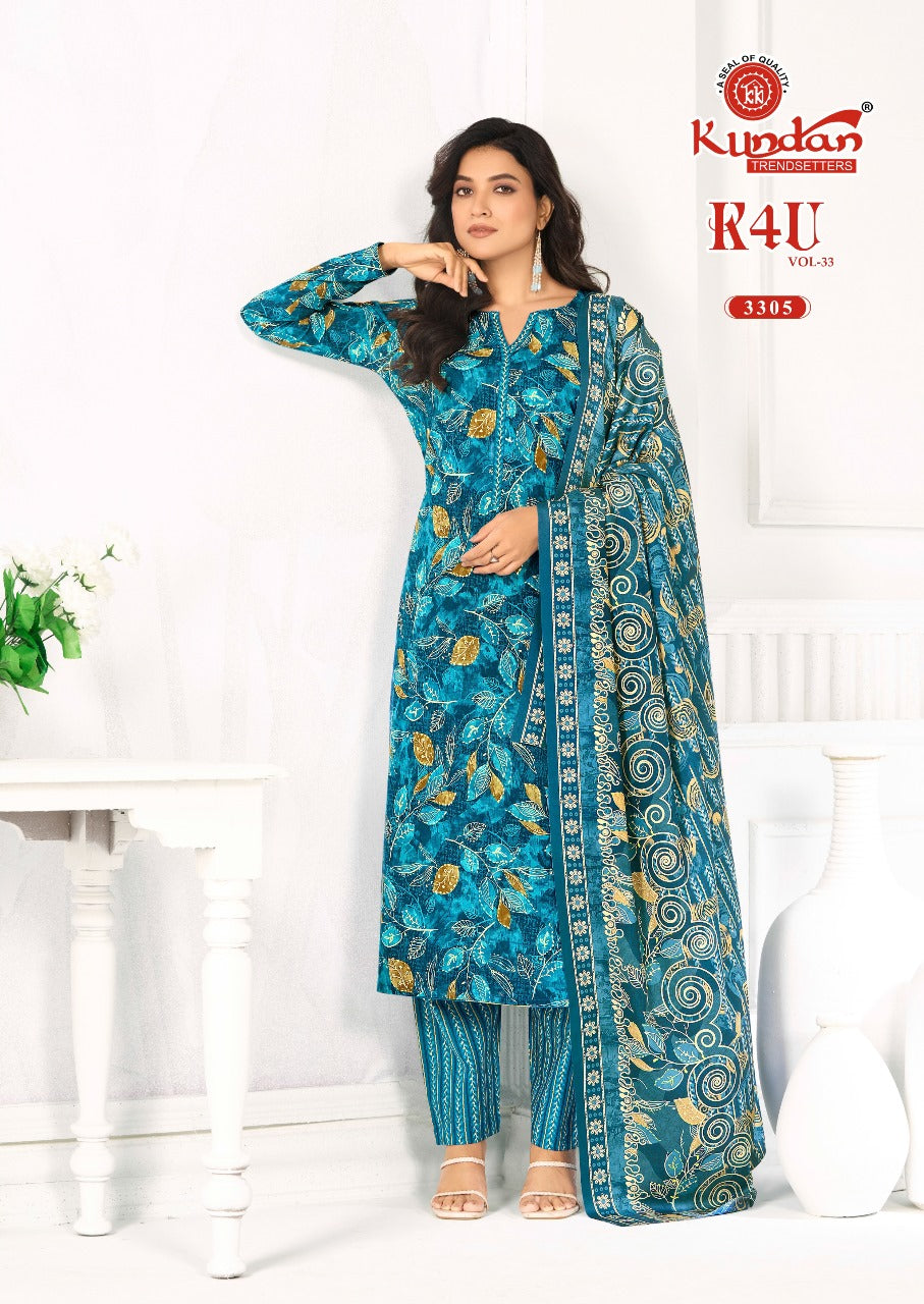 K4U Vol 33 Kundan Pure Cotton Readymade Cotton Pant Suits Manufacturer