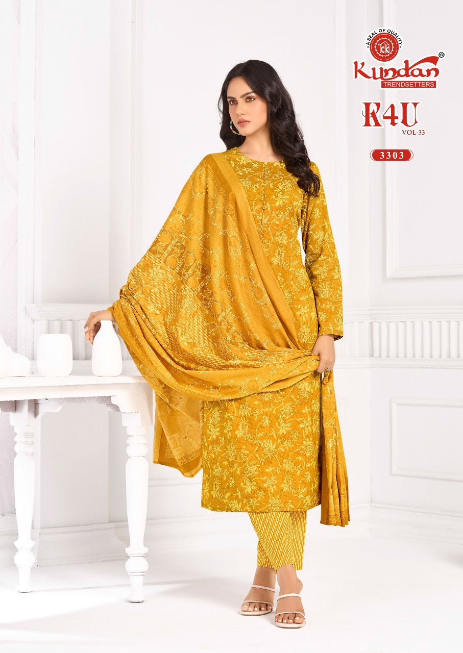 K4U Vol 33 Kundan Pure Cotton Readymade Cotton Pant Suits Manufacturer