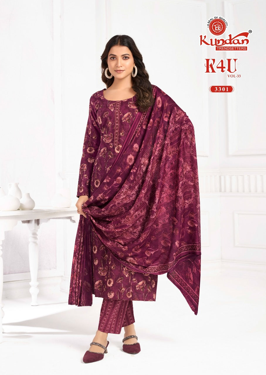 K4U Vol 33 Kundan Pure Cotton Readymade Cotton Pant Suits Manufacturer