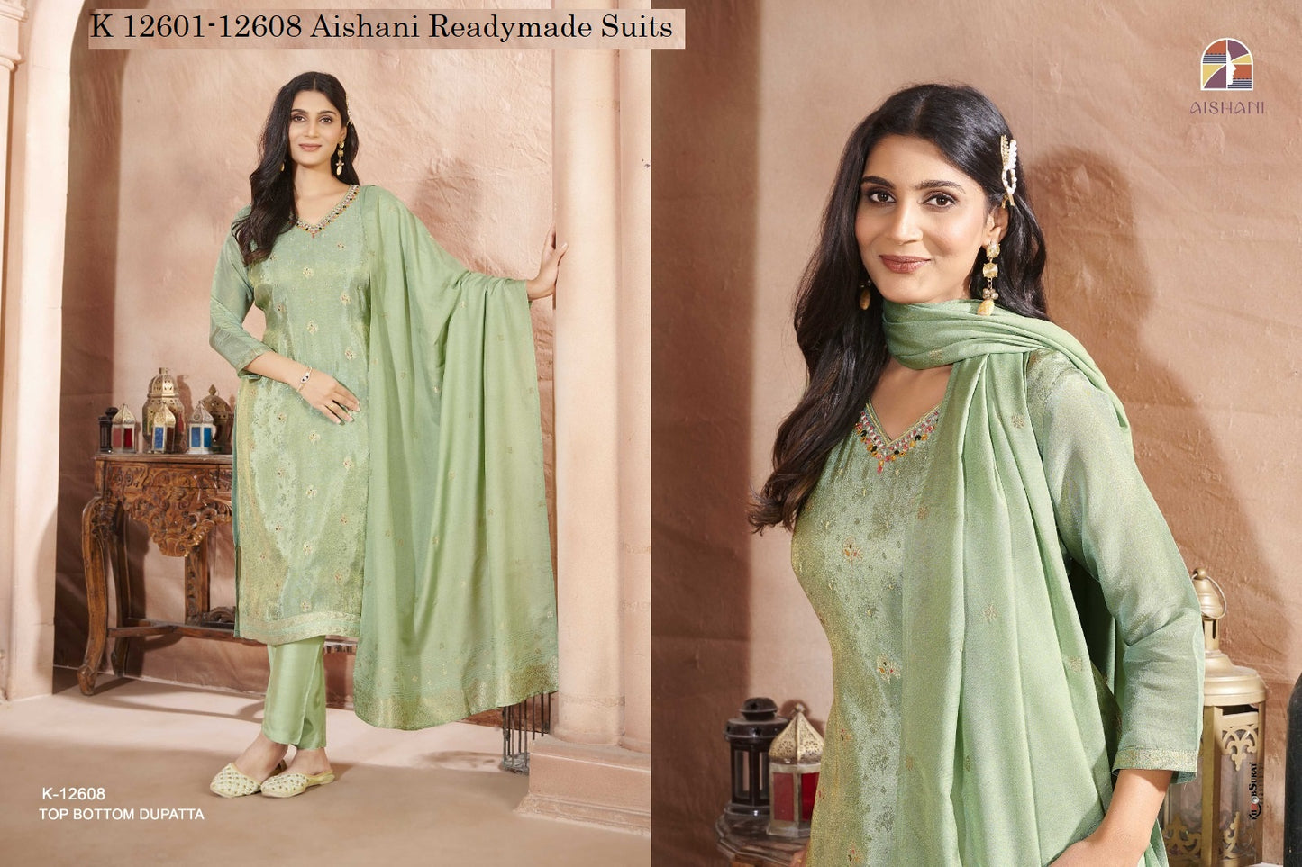 K 12601-12608 Aishani Pure Readymade Suits Manufacturer India