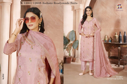 K 12601-12608 Aishani Pure Readymade Suits Manufacturer India