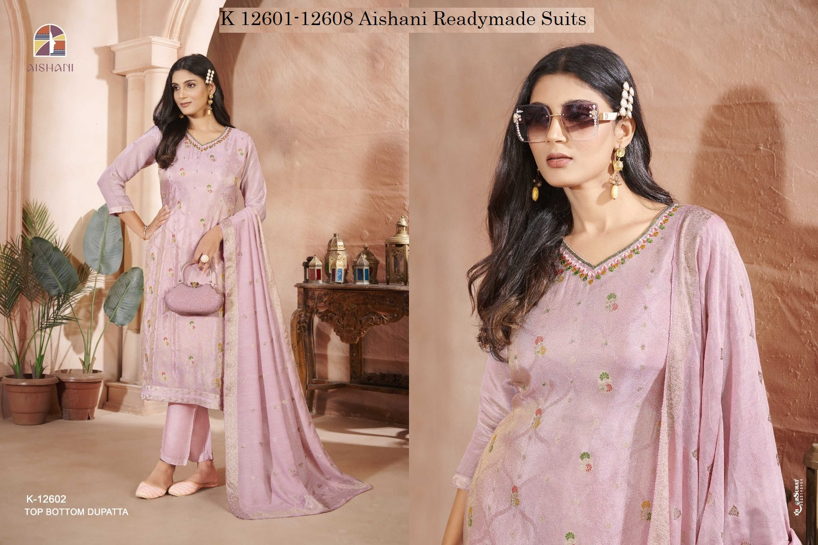K 12601-12608 Aishani Pure Readymade Suits Manufacturer India