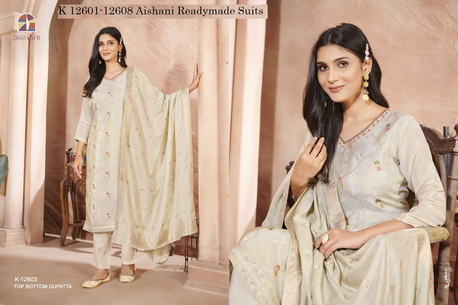 K 12601-12608 Aishani Pure Readymade Suits Manufacturer India