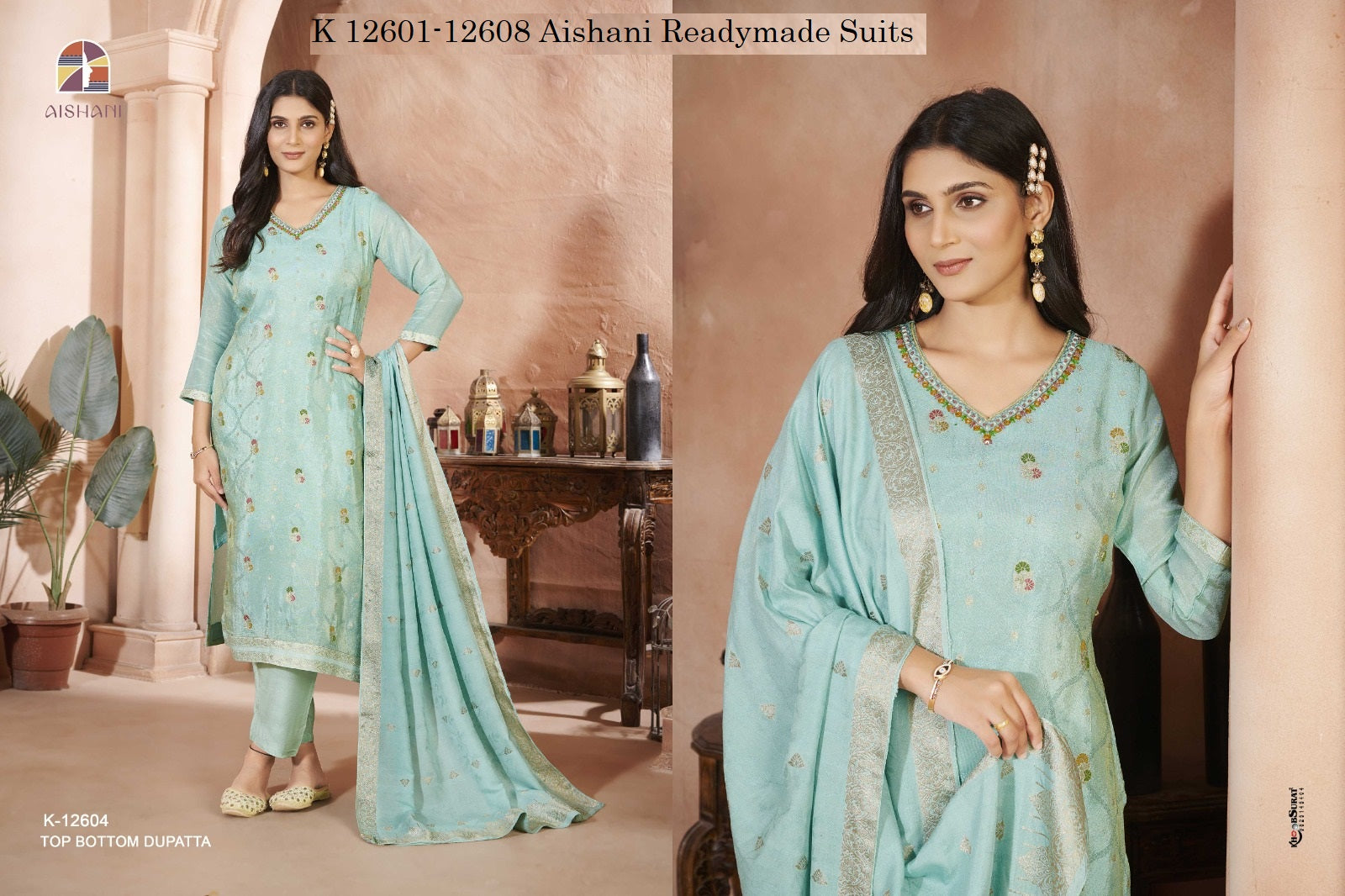 K 12601-12608 Aishani Pure Readymade Suits Manufacturer India