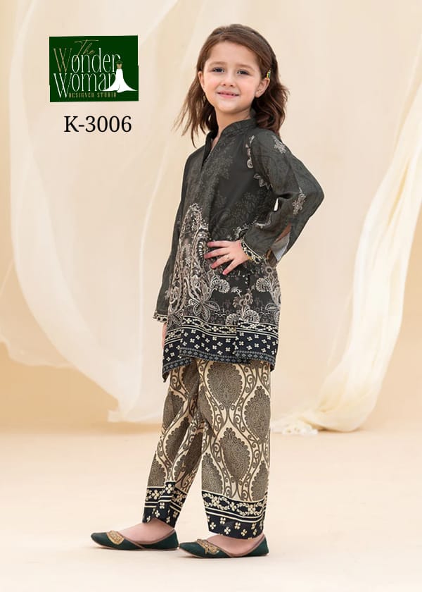 K 3005-1008-3007-2104-2115-3006 The Wonder Woman Mal Satin Girls Co Ord Set Exporter Ahmedabad