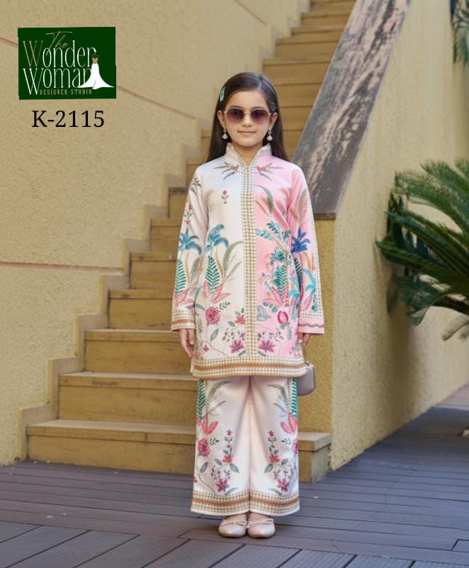 K 3005-1008-3007-2104-2115-3006 The Wonder Woman Mal Satin Girls Co Ord Set Exporter Ahmedabad