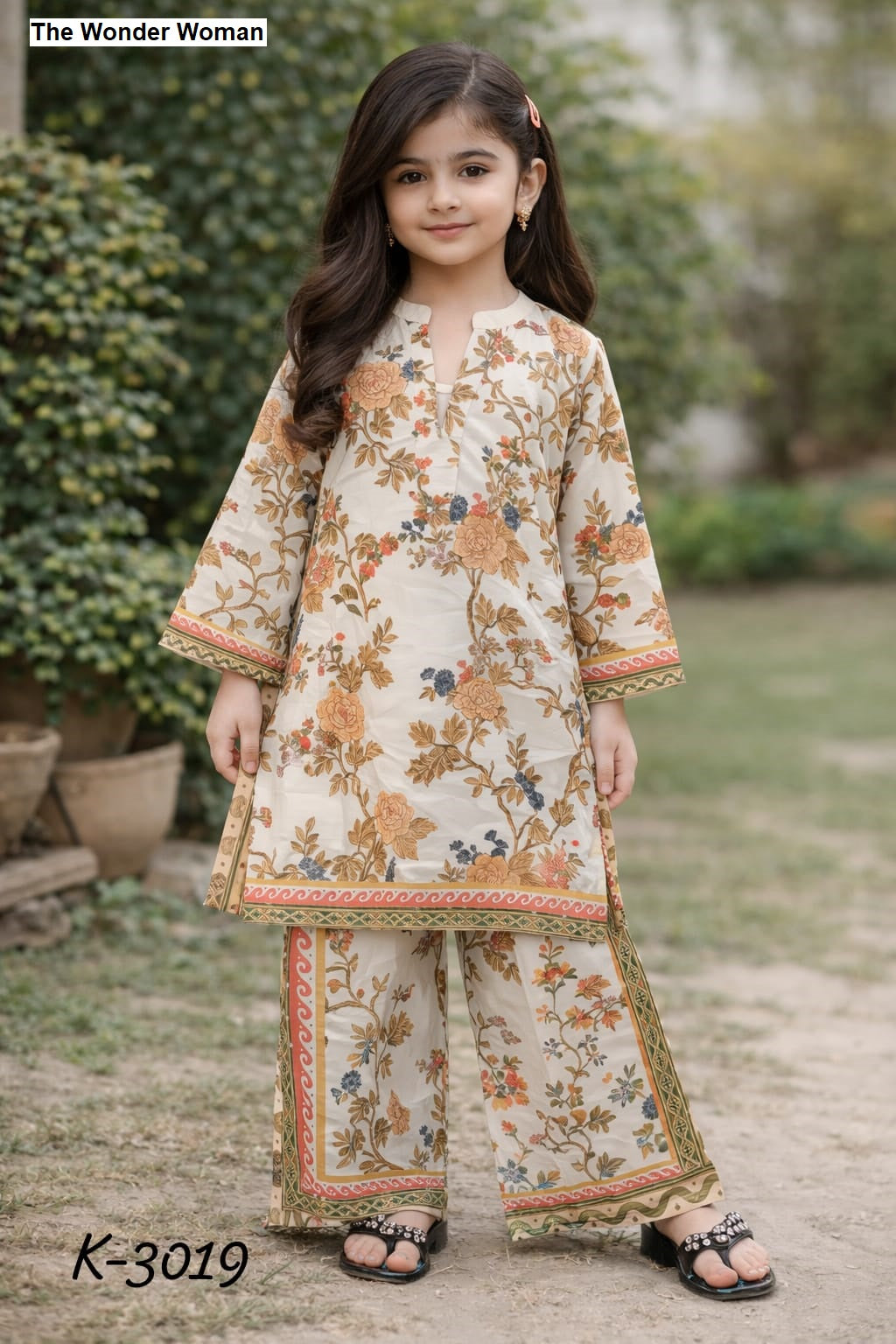 K 3019 The Wonder Woman Mal Satin Girls Kurti Pant Wholesaler India