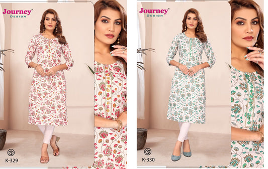 K 329-330 Journey Design Tora Straight Cut Kurtis Exporter Ahmedabad