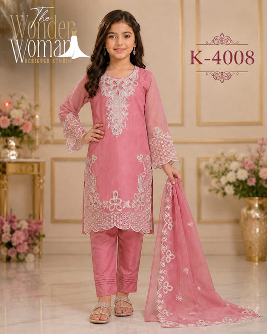 K 4008 The Wonder Woman Soft Organza Readymade Pant Style Suits Wholesale Price