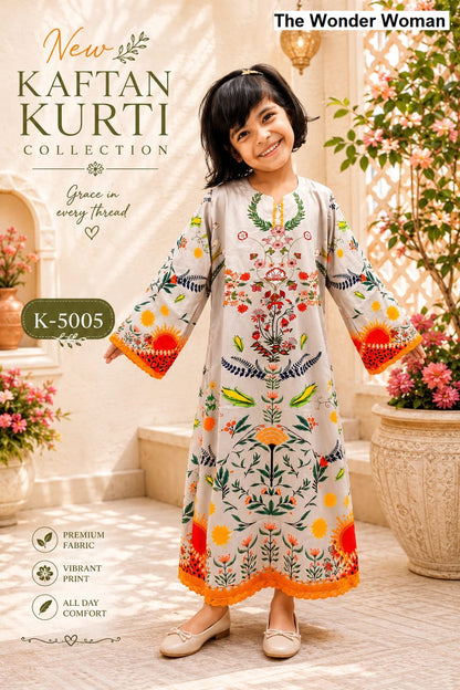 K 5003 To 5008 The Wonder Woman Mal Satin Girls Kaftan Manufacturer Gujarat