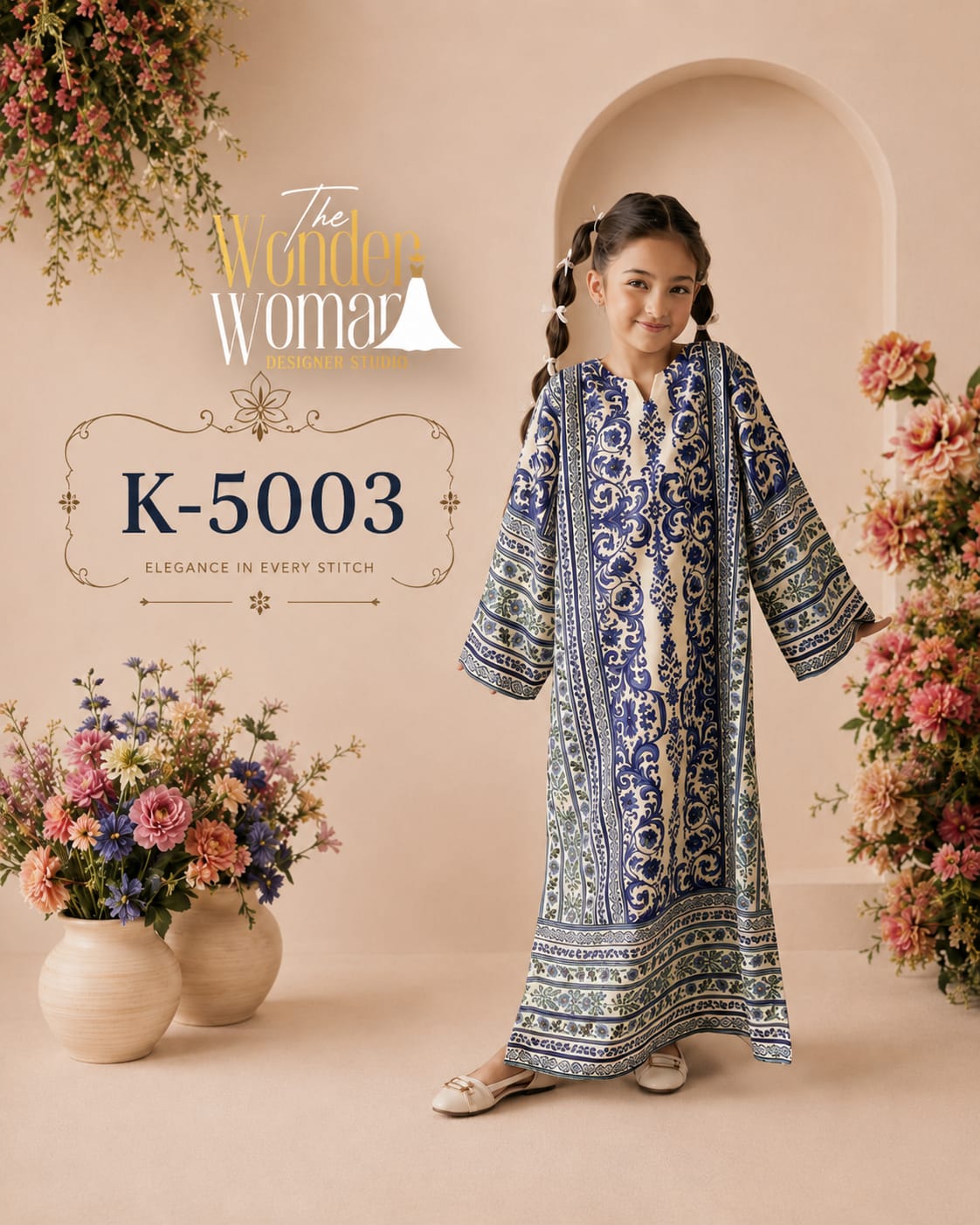 K 5003 To 5008 The Wonder Woman Mal Satin Girls Kaftan Manufacturer Gujarat