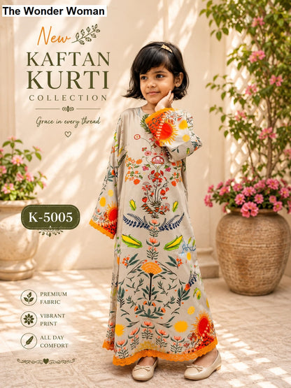 K 5003 To 5008 The Wonder Woman Mal Satin Girls Kaftan Manufacturer Gujarat