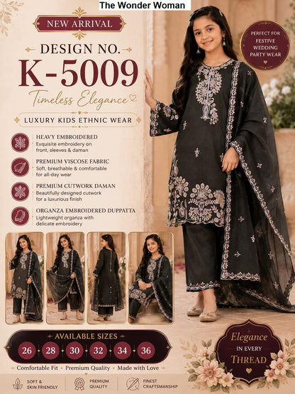 K 5009 The Wonder Woman Viscose Slub Girls Readymade Pant Suits Wholesale Price