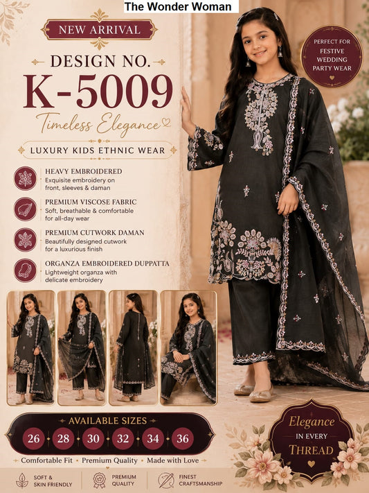 K 5009 The Wonder Woman Viscose Slub Girls Readymade Pant Suits Wholesale Price