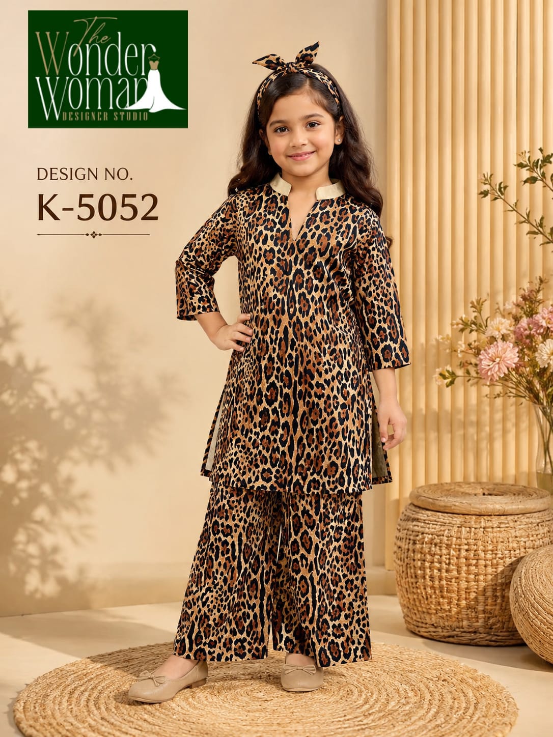 K 5052 The Wonder Woman Mal Satin Girls Kurti Pant Exporter