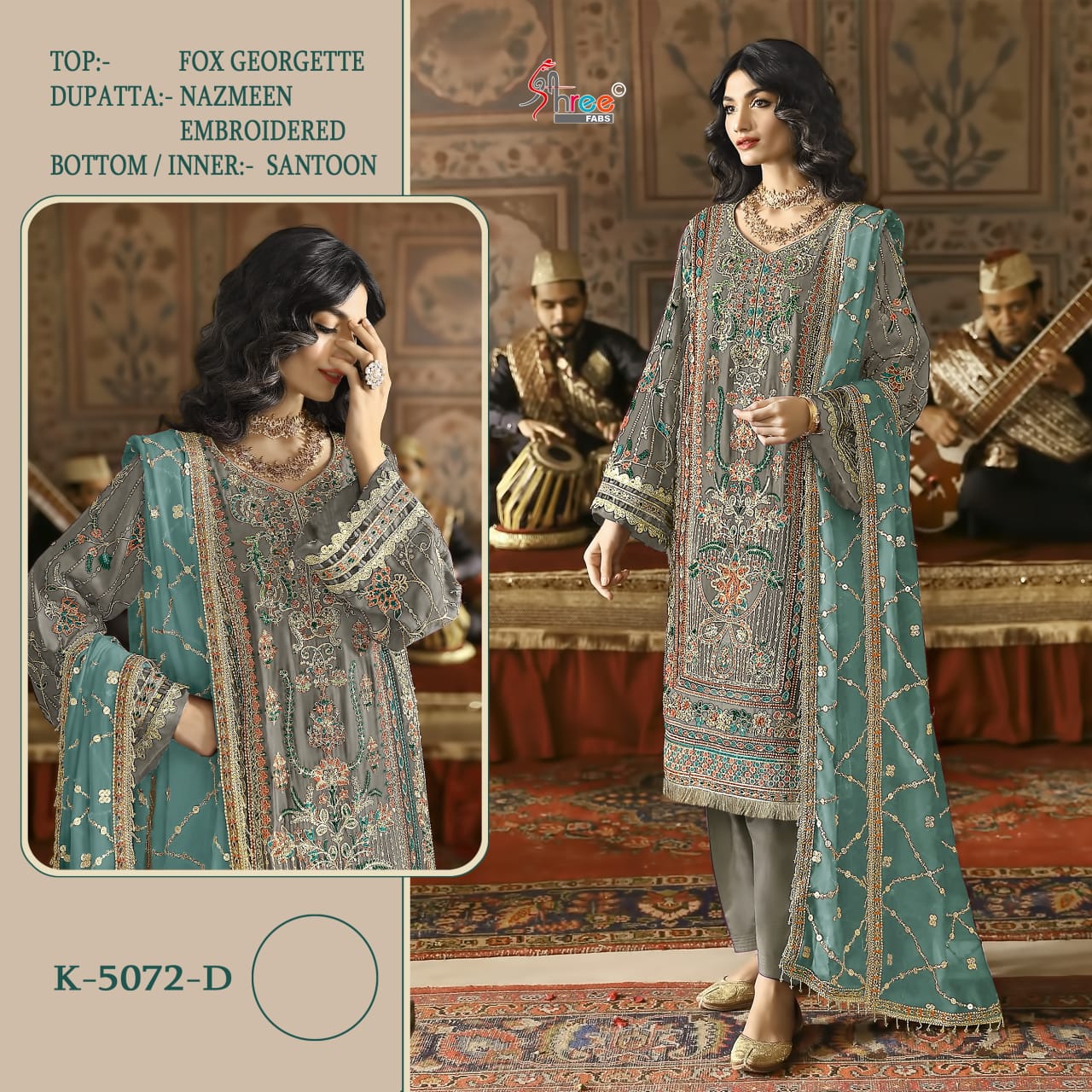 K 5072 Shree Fabs Silk Georgette Pakistani Salwar Suits Manufacturer