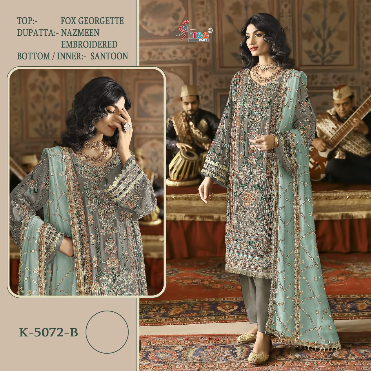 K 5072 Shree Fabs Silk Georgette Pakistani Salwar Suits Manufacturer