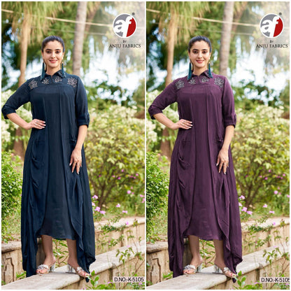 K 5105 Af Chinon One Piece Dress Manufacturer Gujarat