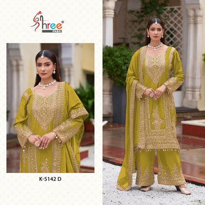 K 5142 Cdefg Shree Fabs Chinon Pakistani Salwar Suits Supplier Ahmedabad