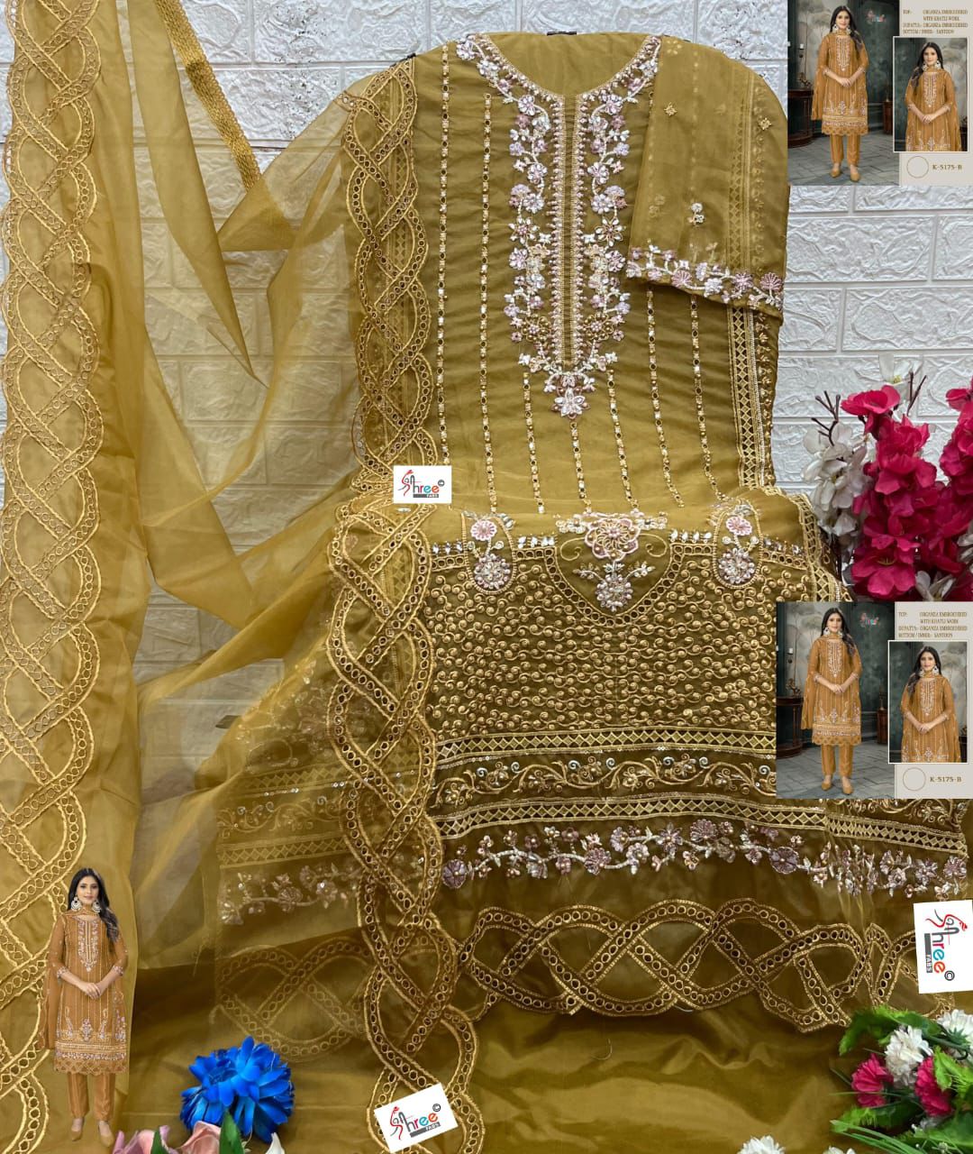 K 5175 Shree Fabs Organza Pakistani Salwar Suits Wholesale