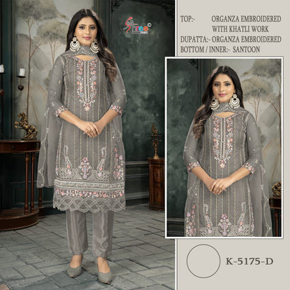 K 5175 Shree Fabs Organza Pakistani Salwar Suits Wholesale