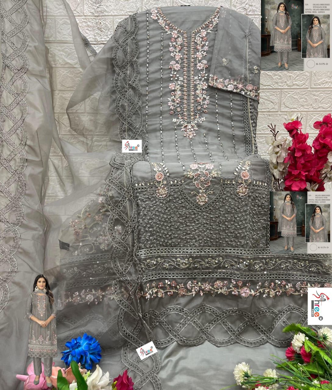 K 5175 Shree Fabs Organza Pakistani Salwar Suits Wholesale