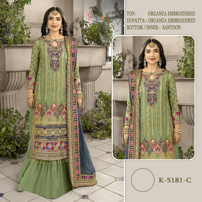 K 5181 Shree Fabs Organza Pakistani Salwar Suits Wholesaler Gujarat