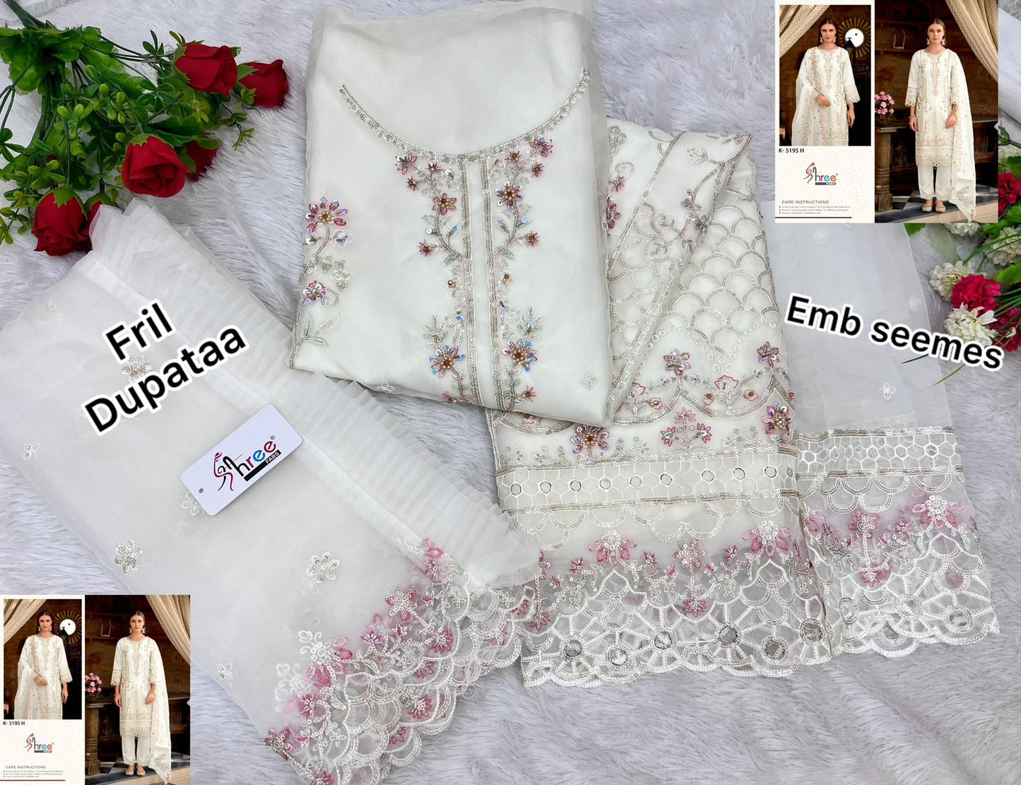 K 5195 Efgh Shree Fabs Organza Pakistani Salwar Suits Supplier India