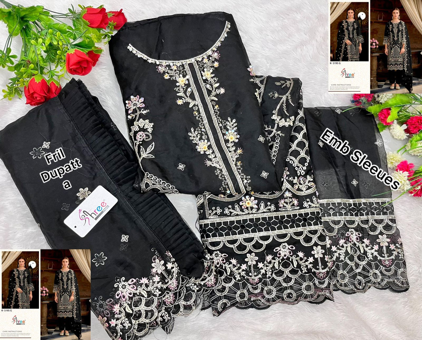 K 5195 Efgh Shree Fabs Organza Pakistani Salwar Suits Supplier India