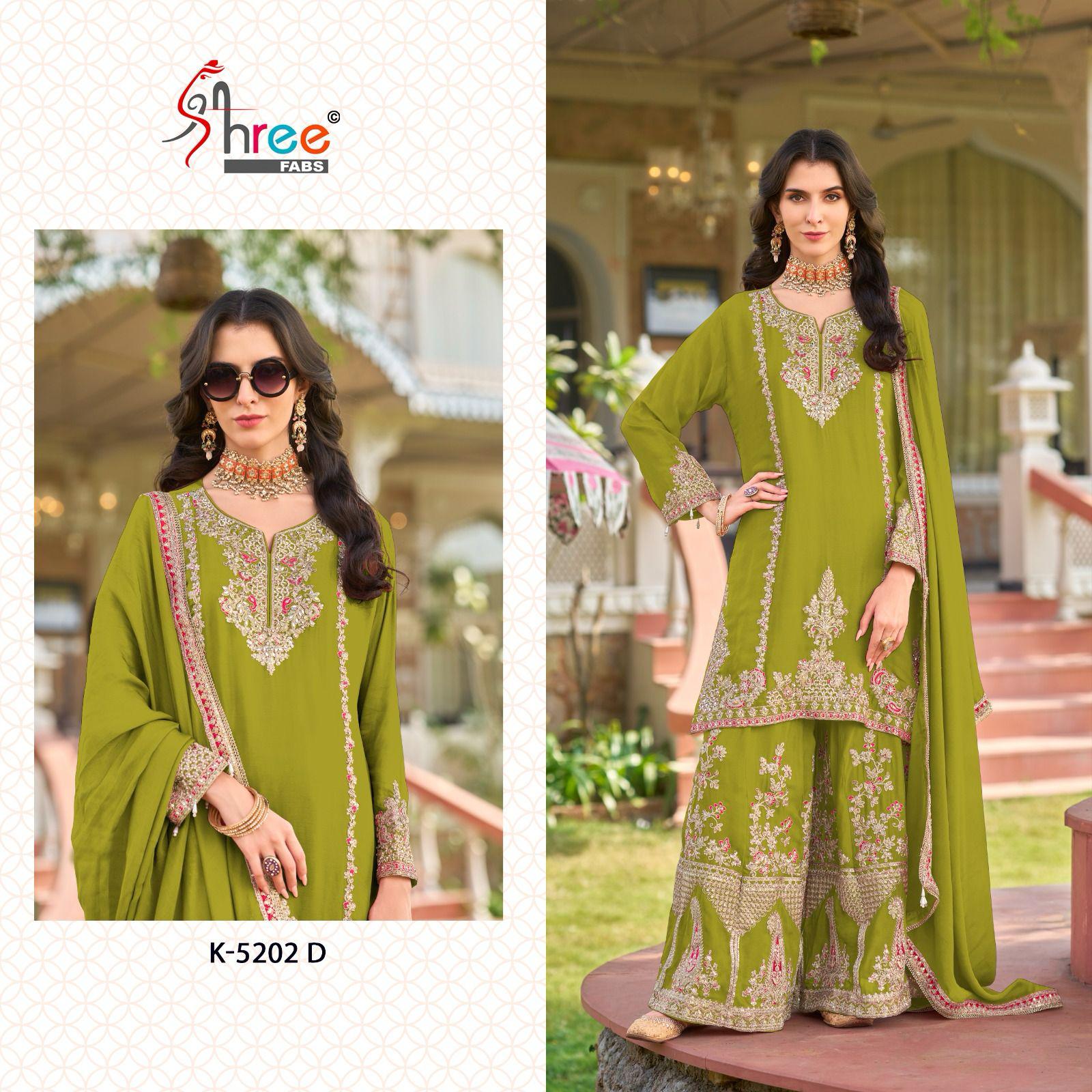 K 5202 Defg Shree Fabs Chinon Pakistani Salwar Suits Wholesale