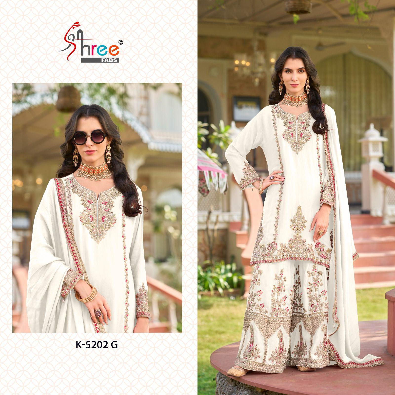 K 5202 Defg Shree Fabs Chinon Pakistani Salwar Suits Wholesale