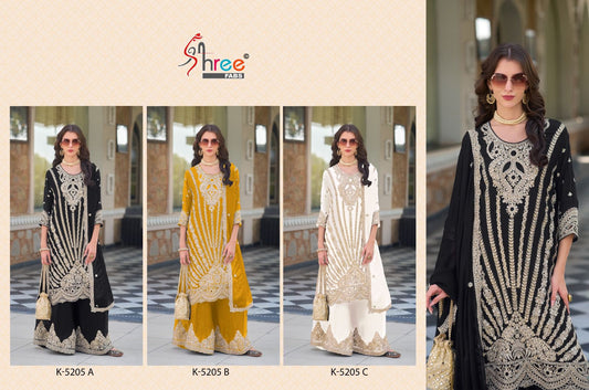 K 5205 Abc Shree Fabs Chinon Pakistani Readymade Suits Wholesale
