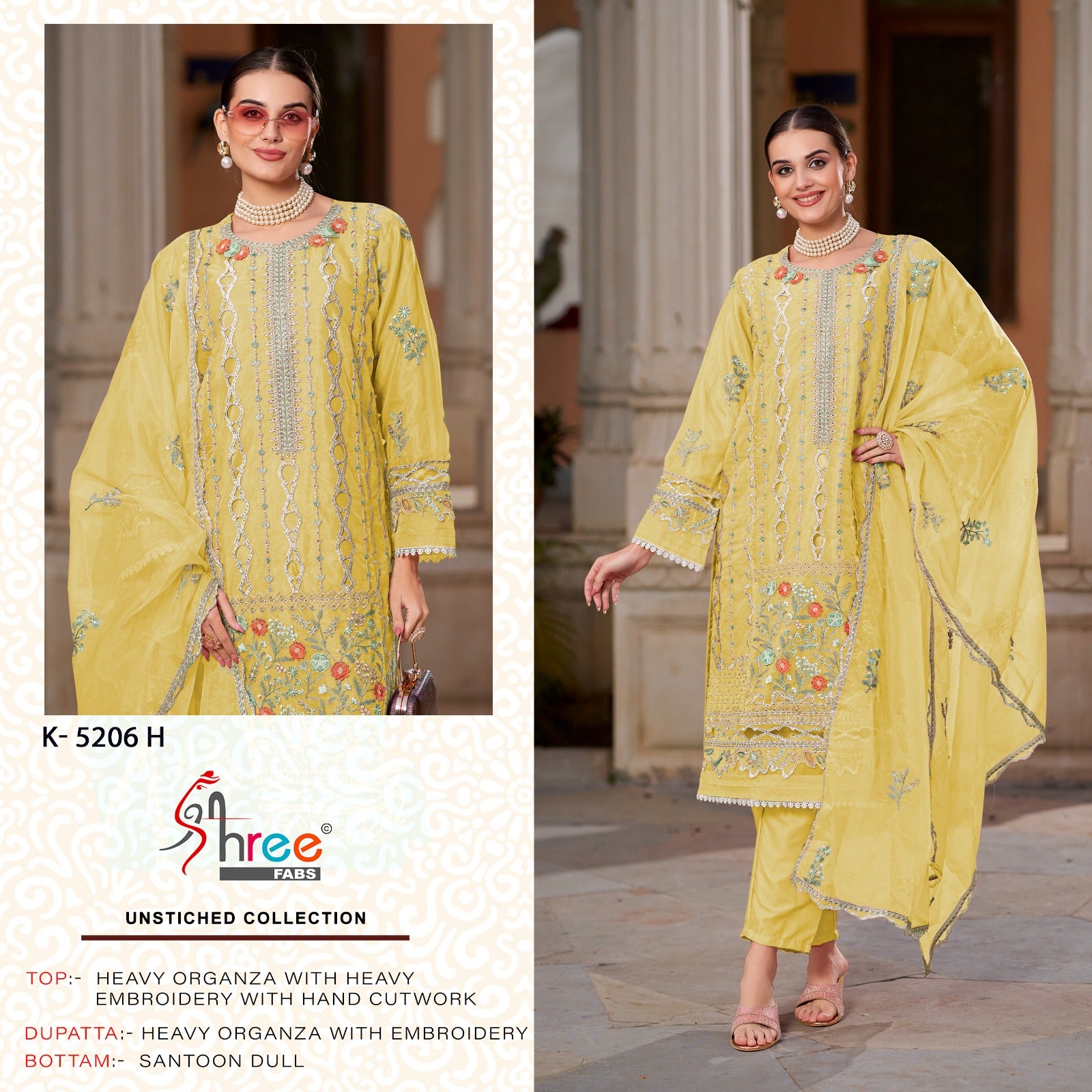 K 5206 Shree Fabs Organza Pakistani Salwar Suits Wholesale Price