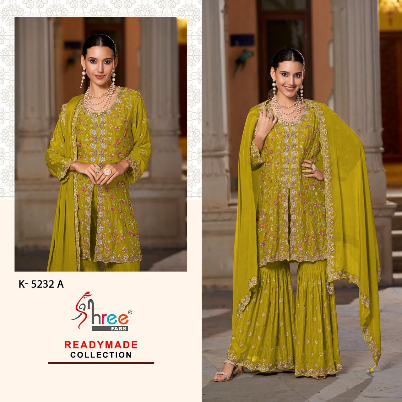 K 5232 Shree Fabs Chinon Pakistani Readymade Suits Manufacturer Gujarat
