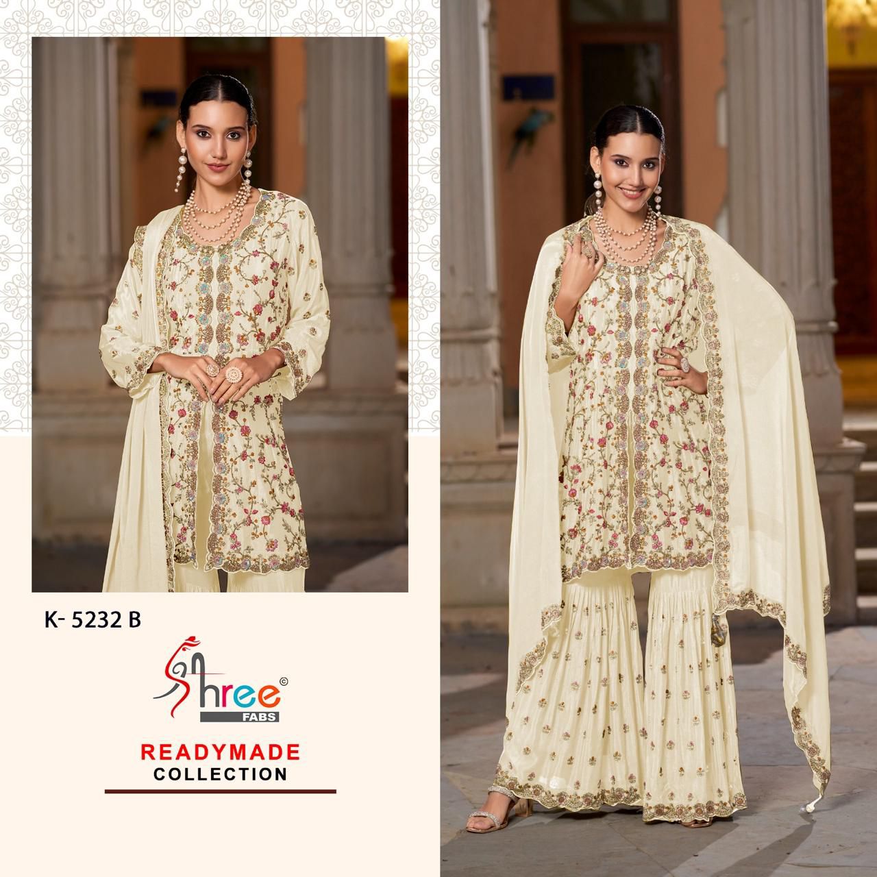 K 5232 Shree Fabs Chinon Pakistani Readymade Suits Manufacturer Gujarat