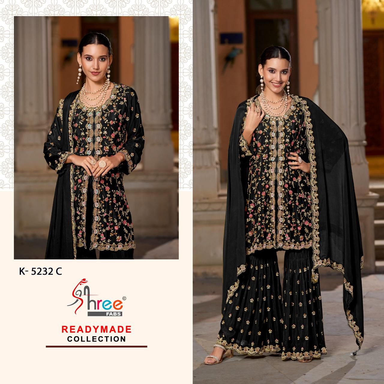 K 5232 Shree Fabs Chinon Pakistani Readymade Suits Manufacturer Gujarat