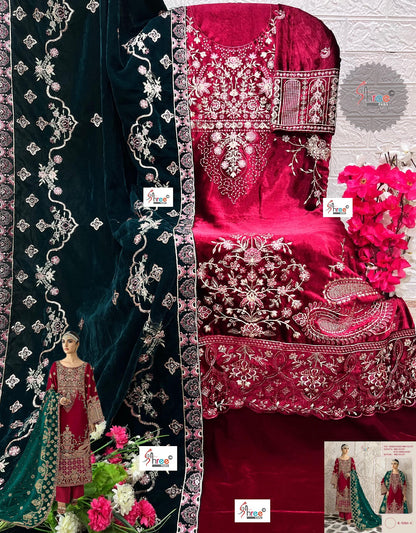 K 5261 Shree Fabs Velvet Suits Wholesale Rate