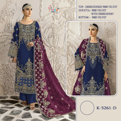 K 5261 Shree Fabs Velvet Suits Wholesale Rate