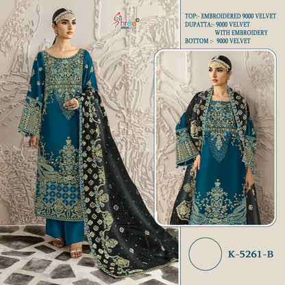K 5261 Shree Fabs Velvet Suits Wholesale Rate