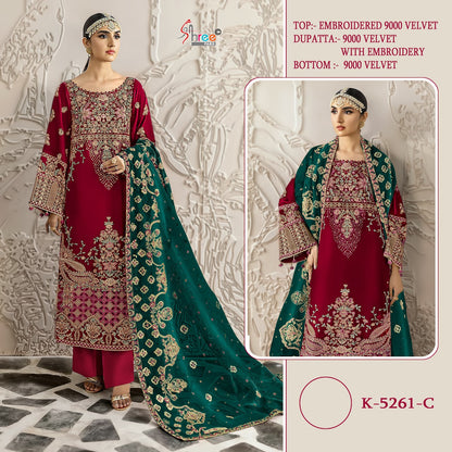 K 5261 Shree Fabs Velvet Suits Wholesale Rate