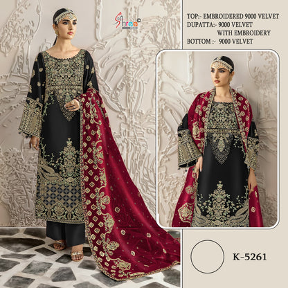 K 5261 Shree Fabs Velvet Suits Wholesale Rate